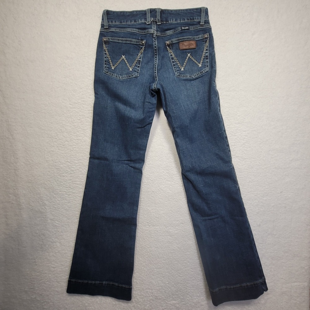 Wrangler 75 Years Flare Leg Denim Blue Jeans Cowgirl